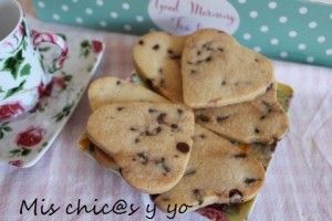 Galletas de corazones con chocolate