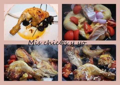 pollo con ciruelas y piñones