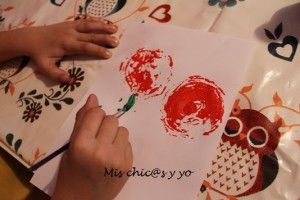 Pintar rosas con alcachofas