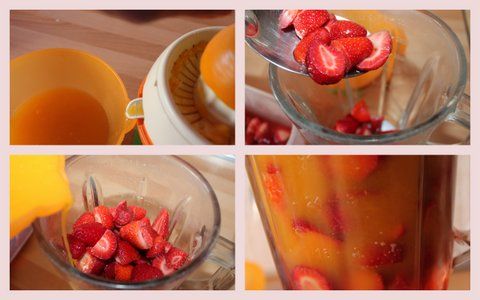 Smoothie de fresa y naranja