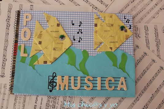 libreta decorada peces origami