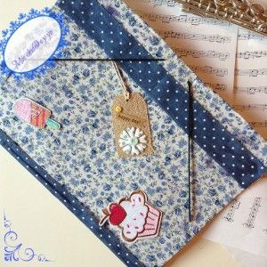 Forrando una carpeta con telas recicladas