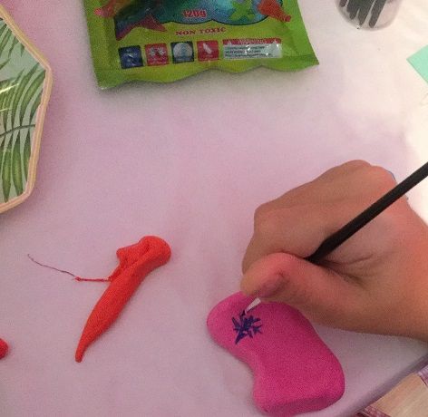  Pintando pulmón maqueta