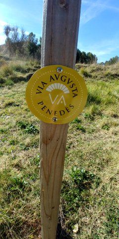 Poste madera indicativo via augusta penedes