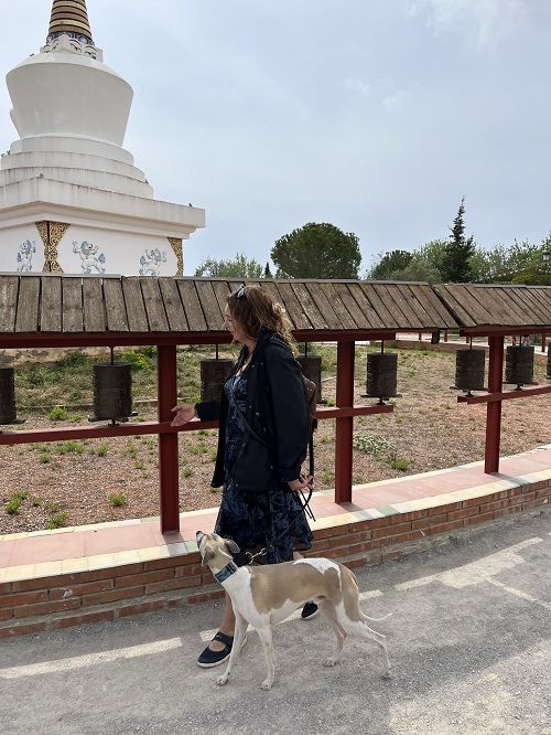 Dar vueltas alrededor de la estupa del Monasterio budista del Garraf