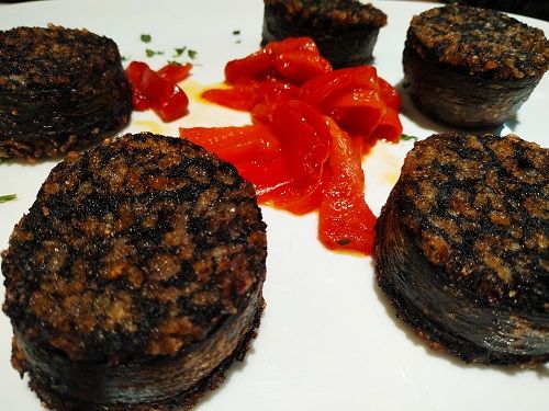 Morcilla con pimientos, Ojeda. Dónde comer en Burgos