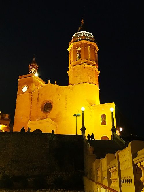 Iglesia de Sant Bartomeu i santa Tecla. Sitges de noche