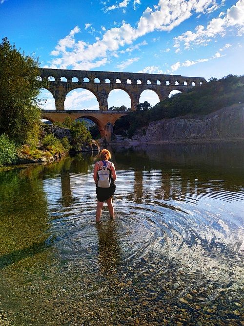 Bañarse en el Pont du Gard