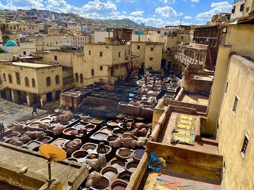 Chouara curtidores en Fez Marruecos