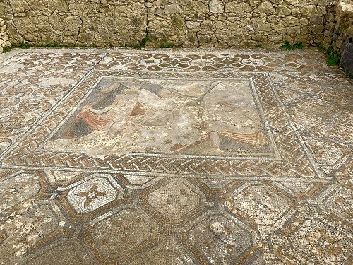 Diana Bañandose. Mosaico romano