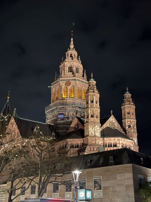 Catedral de Mainz vista nocturna