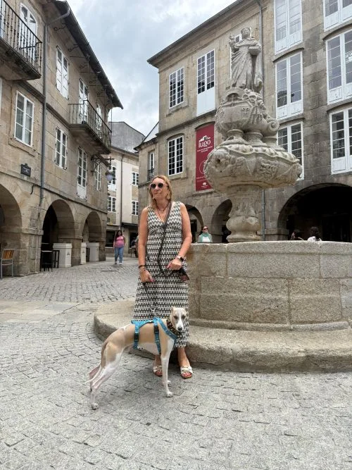 Praza do campo, fuente y mi perro y yo