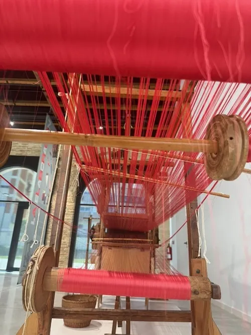 Máquina de hilaturas en el Museo textil de Ontinyent