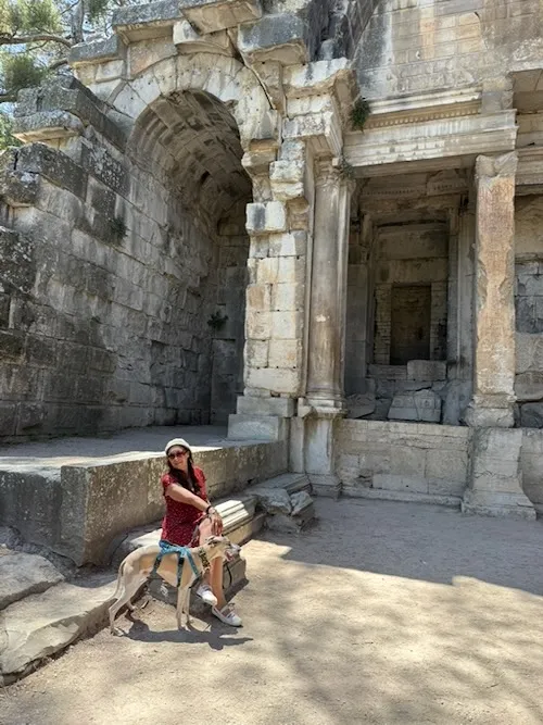 Templo Diana Nimes con perro