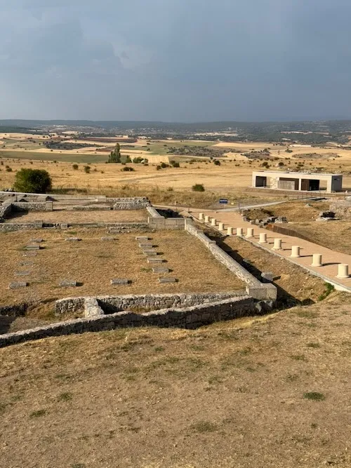 Detalle de la planta de las termas del yacimiento romano de Clunia Sulpicia